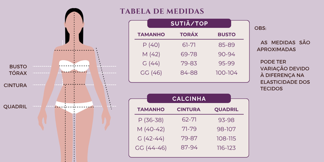 TABELA MEDIDAS EVEN INTIMATES